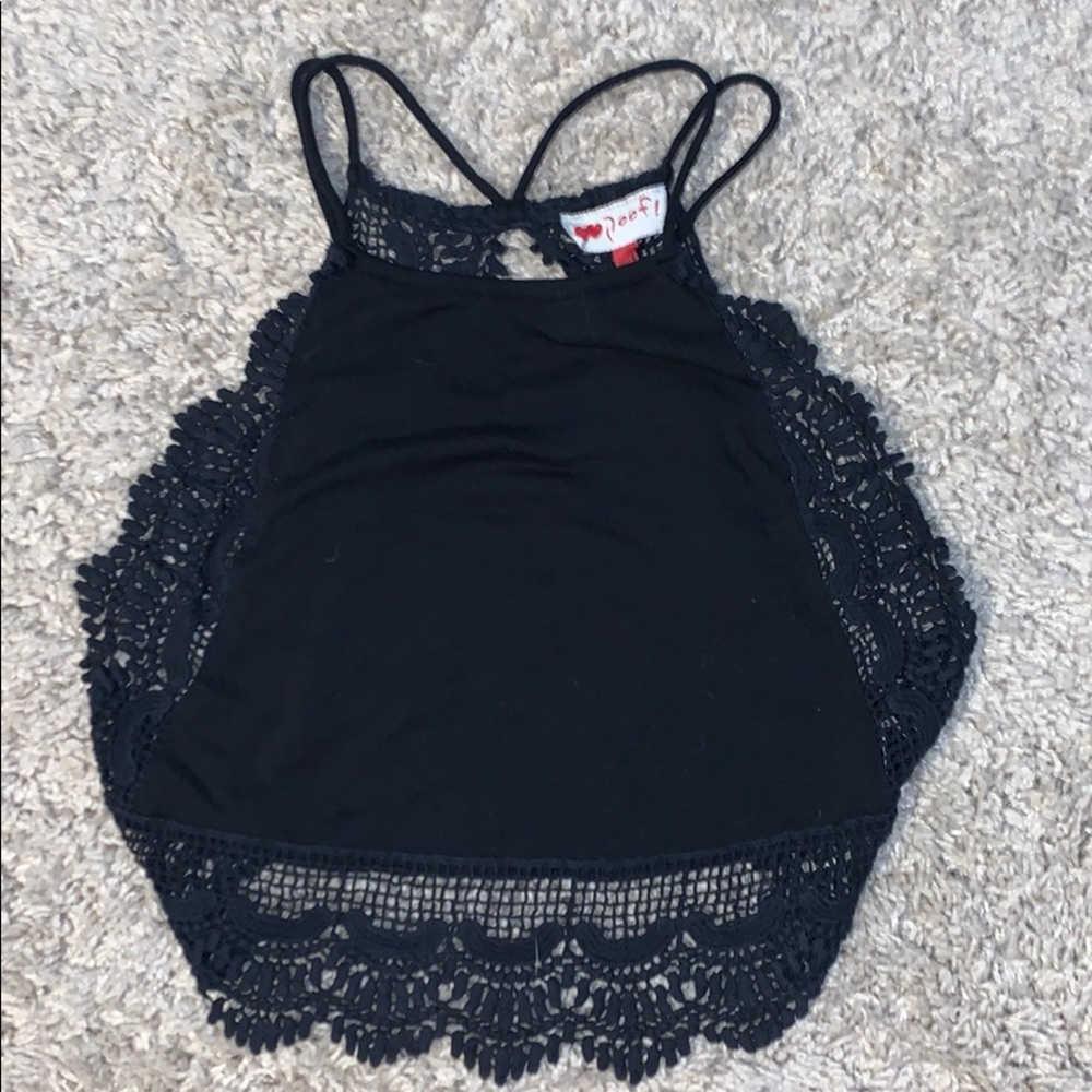 Black Laced Crop Top